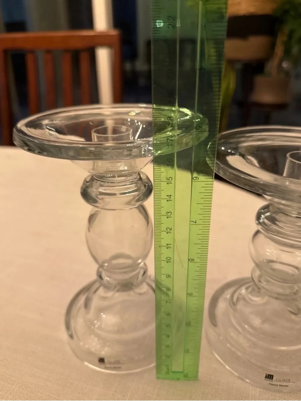 JM Handmade Glass Made in Portugal Candle Holder set
